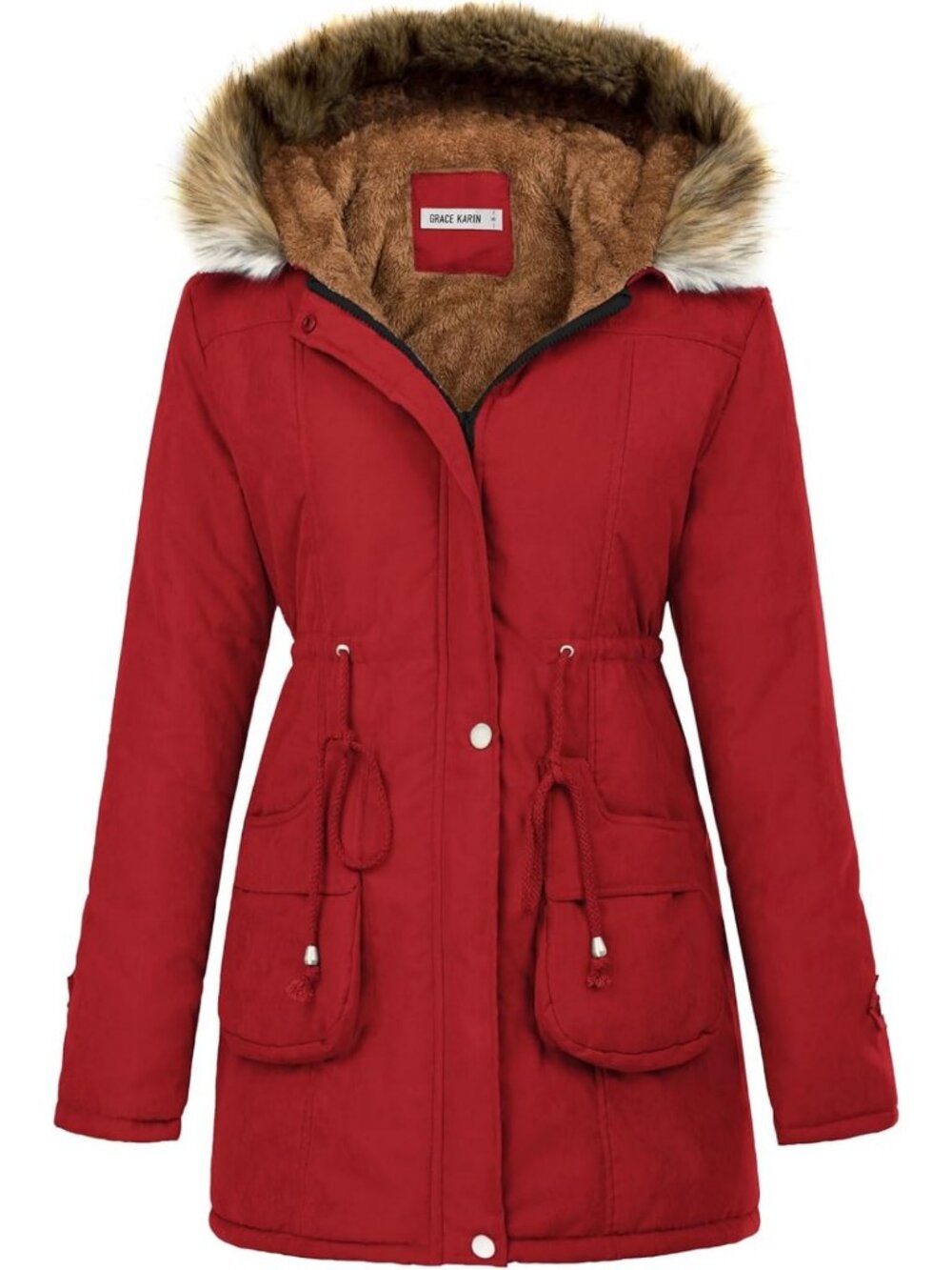 Cozy Women's Hooded Winter Coat, Fleece Parka, Stylish Anorak Jacket